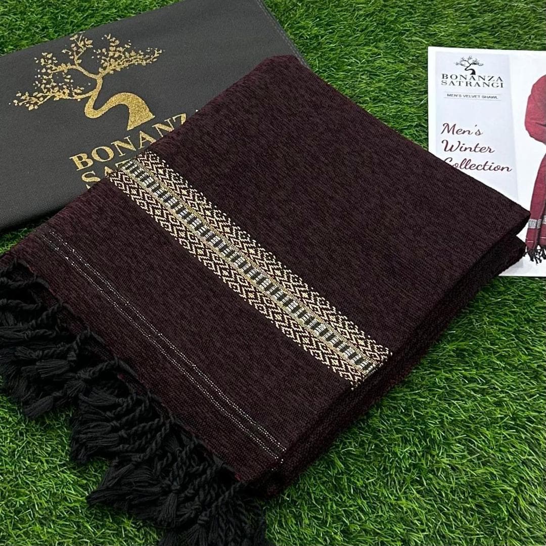 Luxury Velvet Shawl Brown 3 Yards Warm Cozy