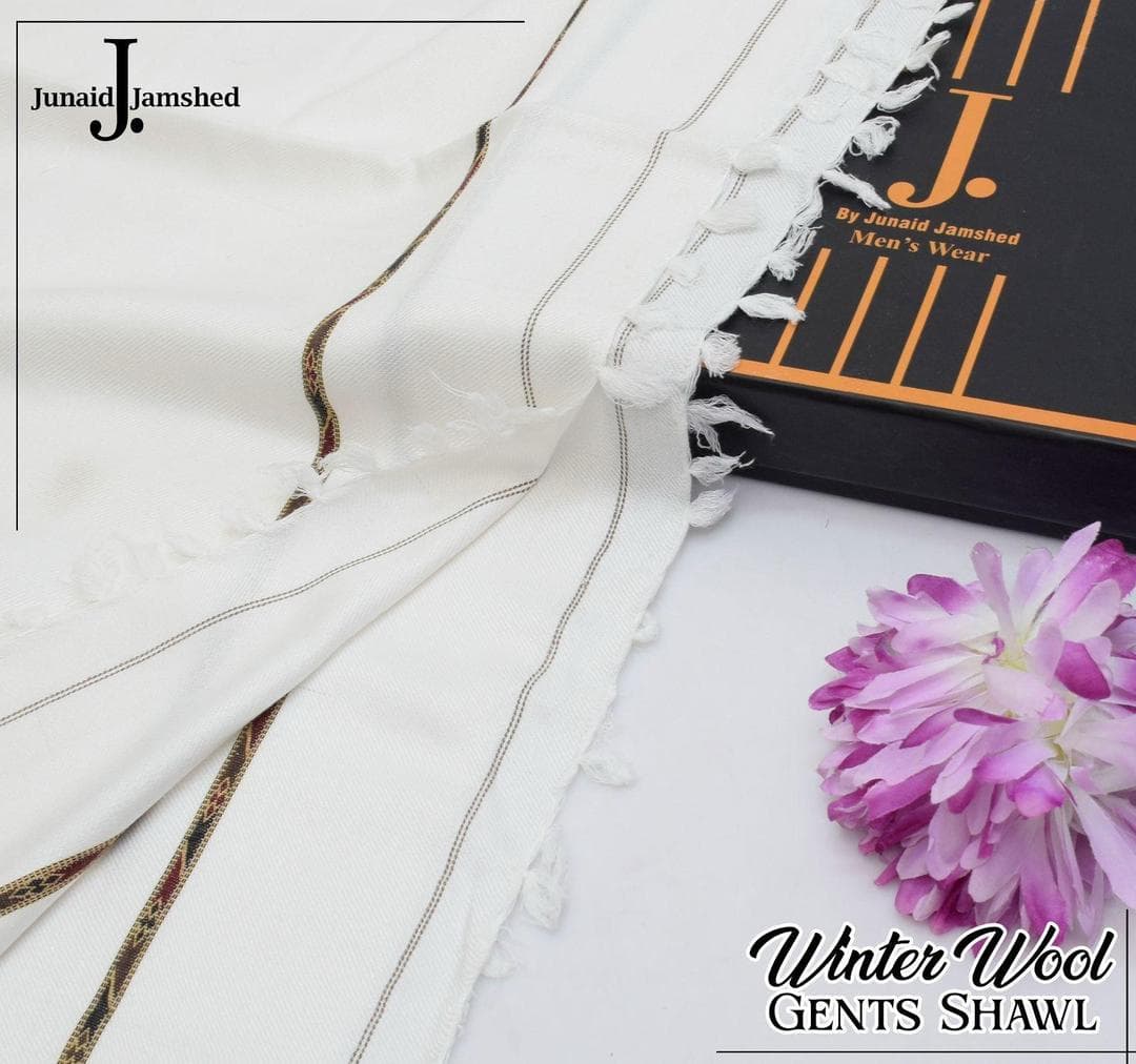 Men Wool Plain Shawl Off White 3M Winter Warm