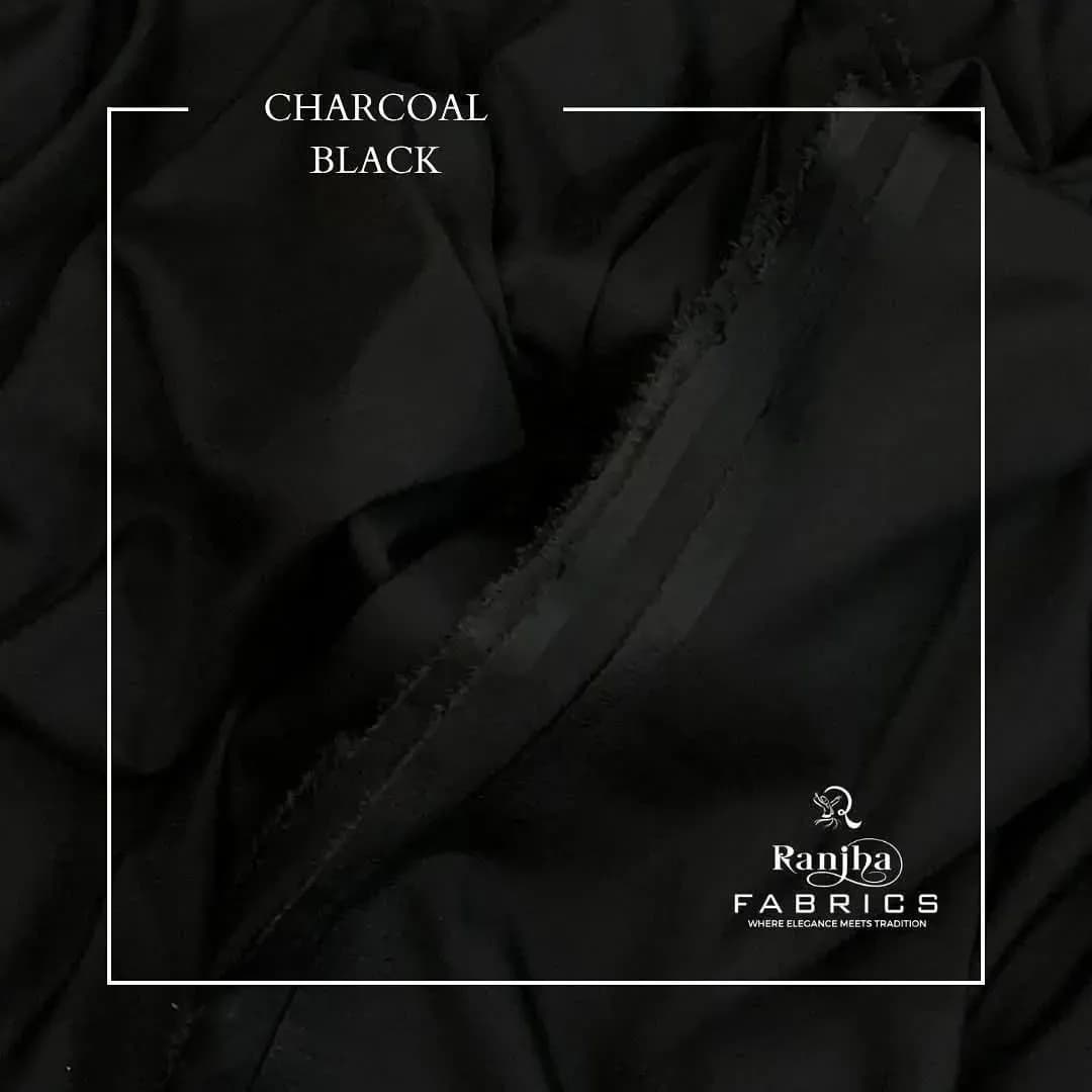 Black Wash & Wear Men Suit Fabric for All Season