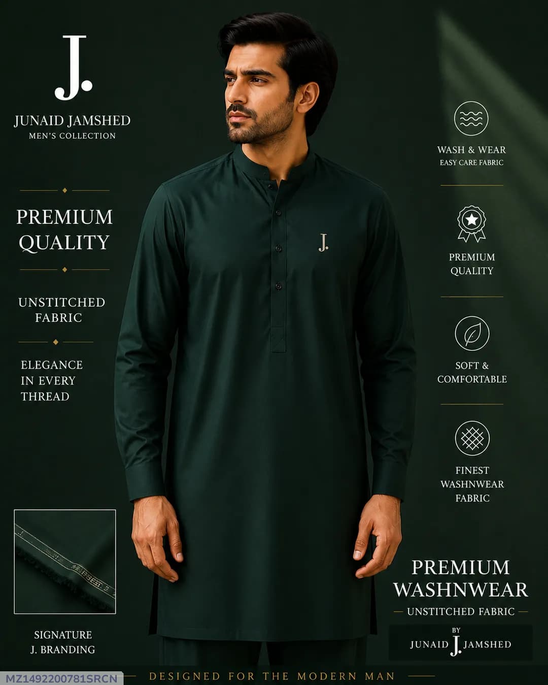 Men’s Unstitched Wash And Wear Plain Suit