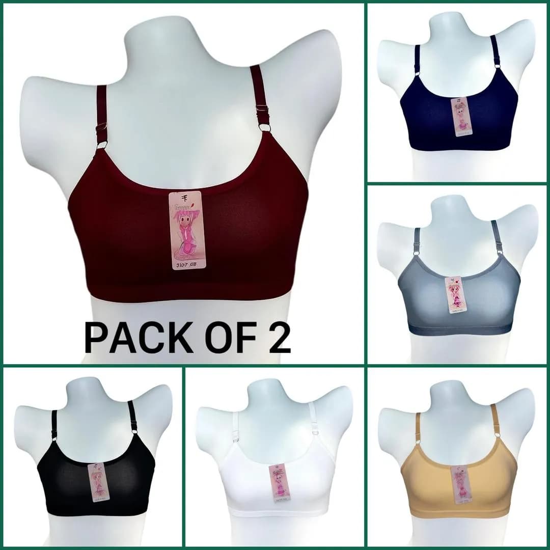 Premium Quality Non-Padded Jersey Bra Pack of 2
