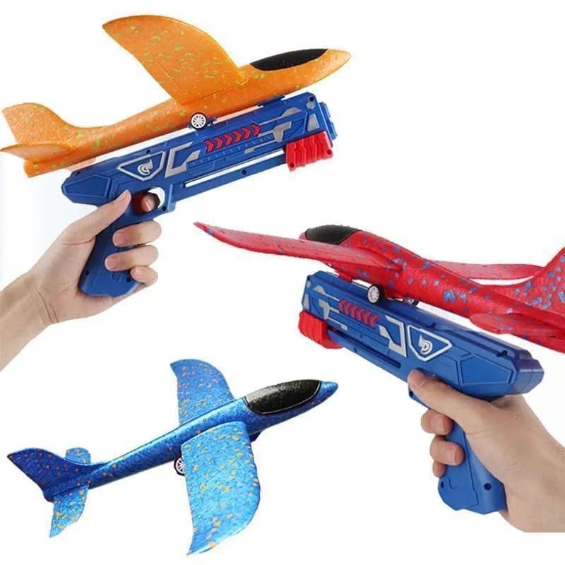 Flying Aircraft Toy Gun for Kids 3+ Multicolor LED Flight