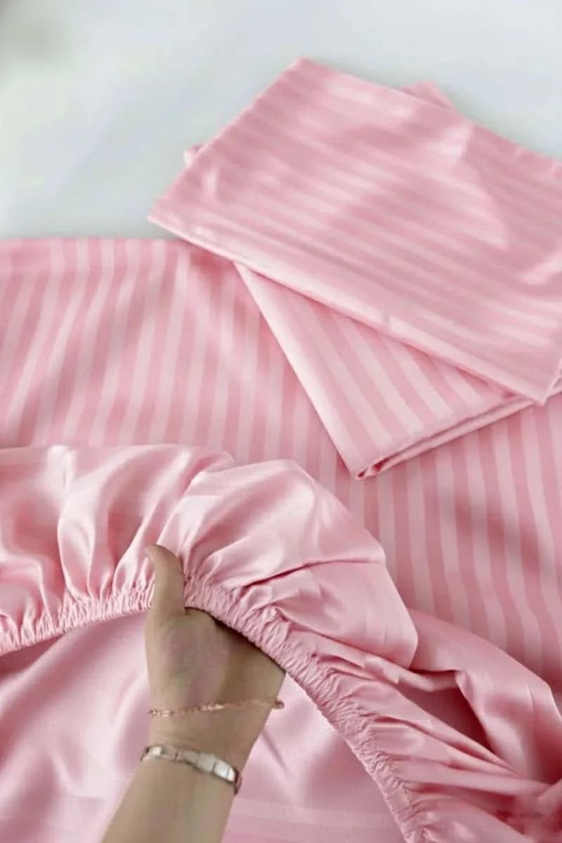 3 Pcs Micro Cotton Plain Double Bedsheet