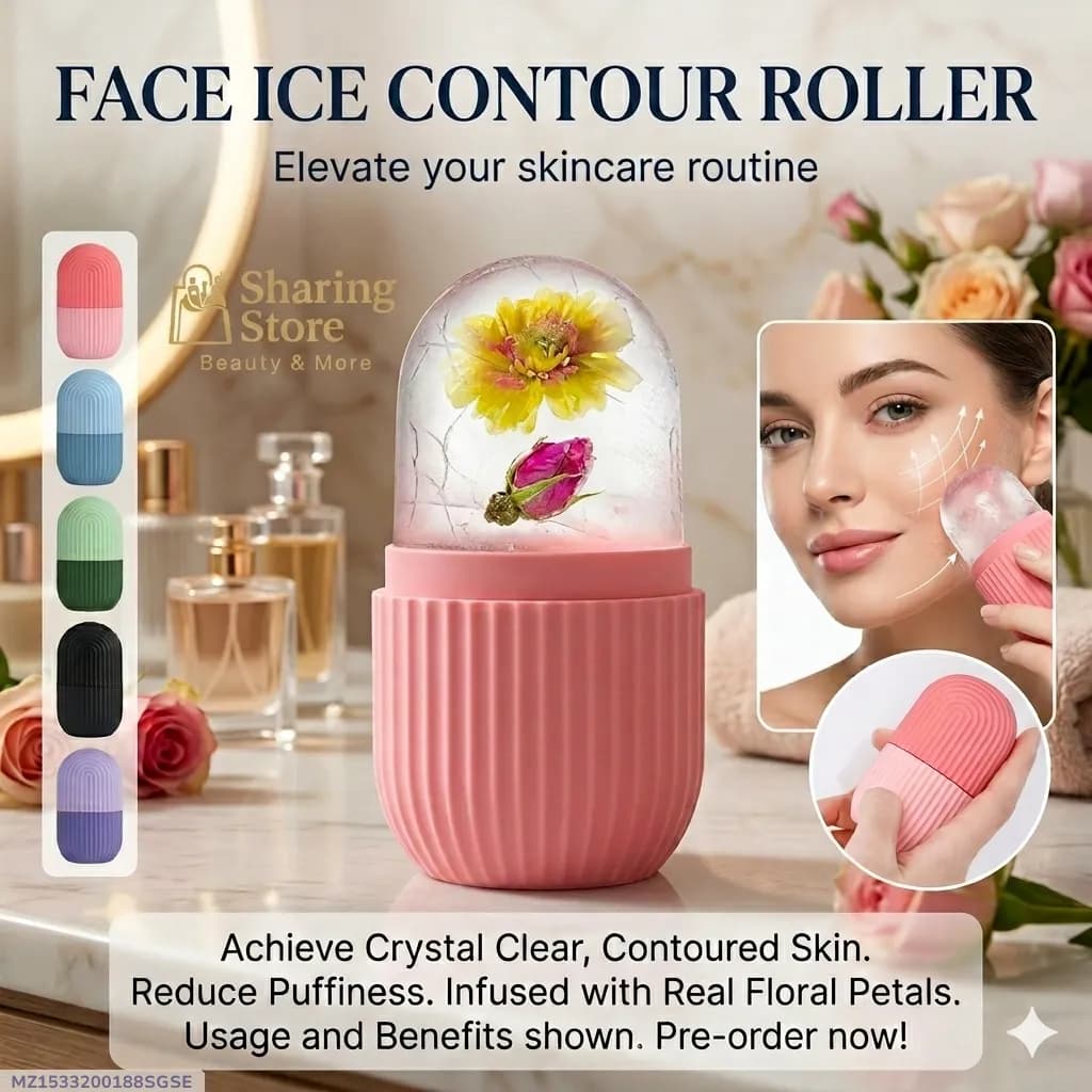 Face Ice Contour Roller with Floral Infusion & Puff Design