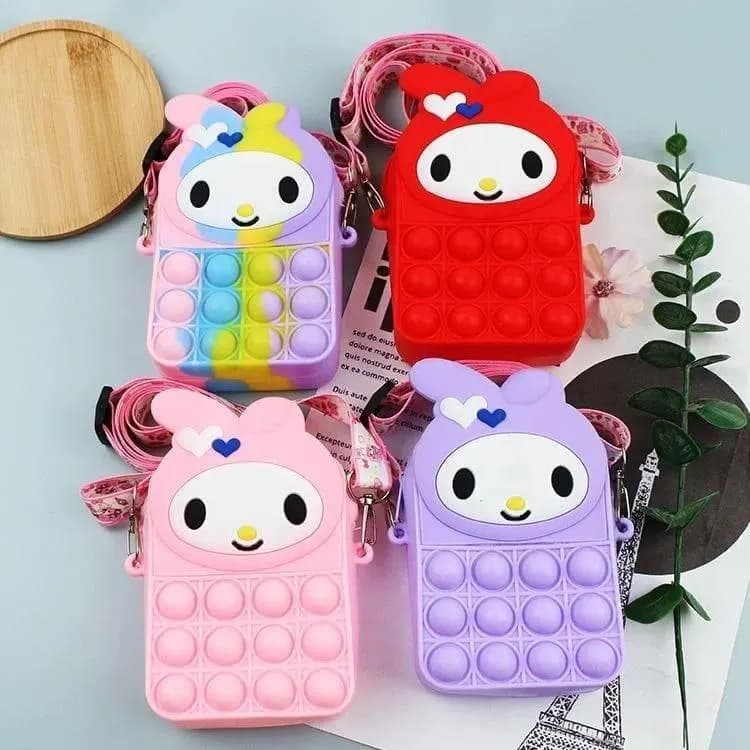 Multicolor Pop-it Unicorn Crossbody Bag for Girls 1-5