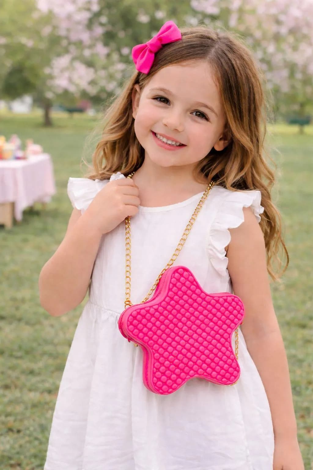 Star Shaped Pink Silicone Crossbody Bag for Girls