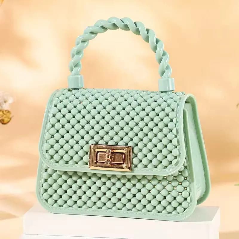 Stylish Mint Twisted Handle Mini Bag for Girls