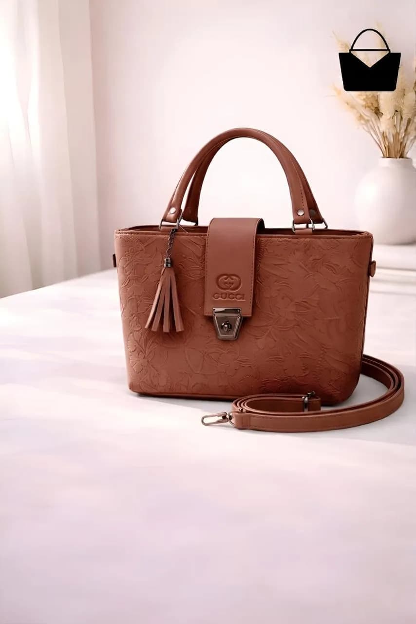 Women's Mustard Leather Shoulder Bag Plain