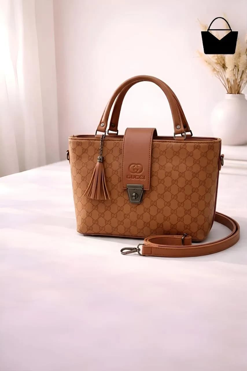 Brown GG Logo Handbag with Strap for Women