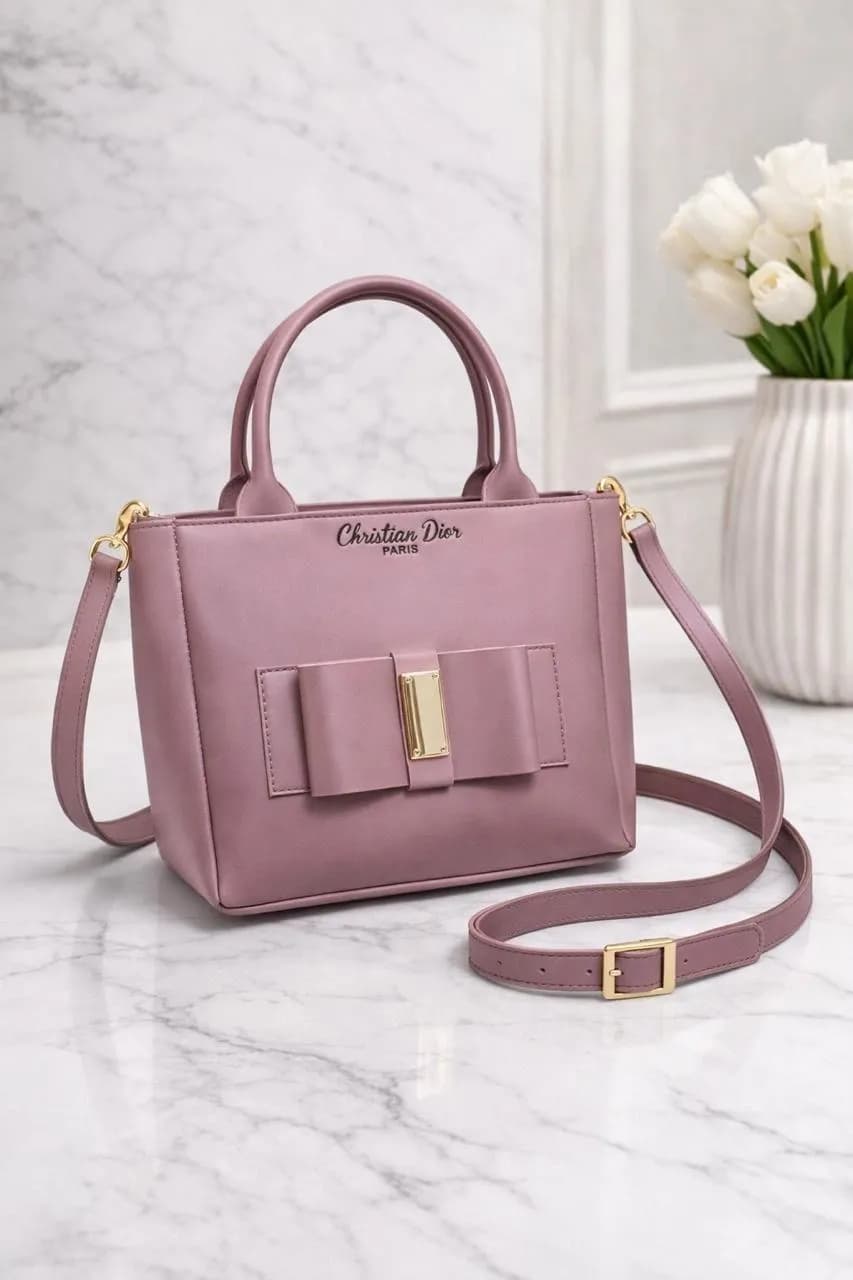 Purple Leather Shoulder Bag for Women 7x9 Inches
