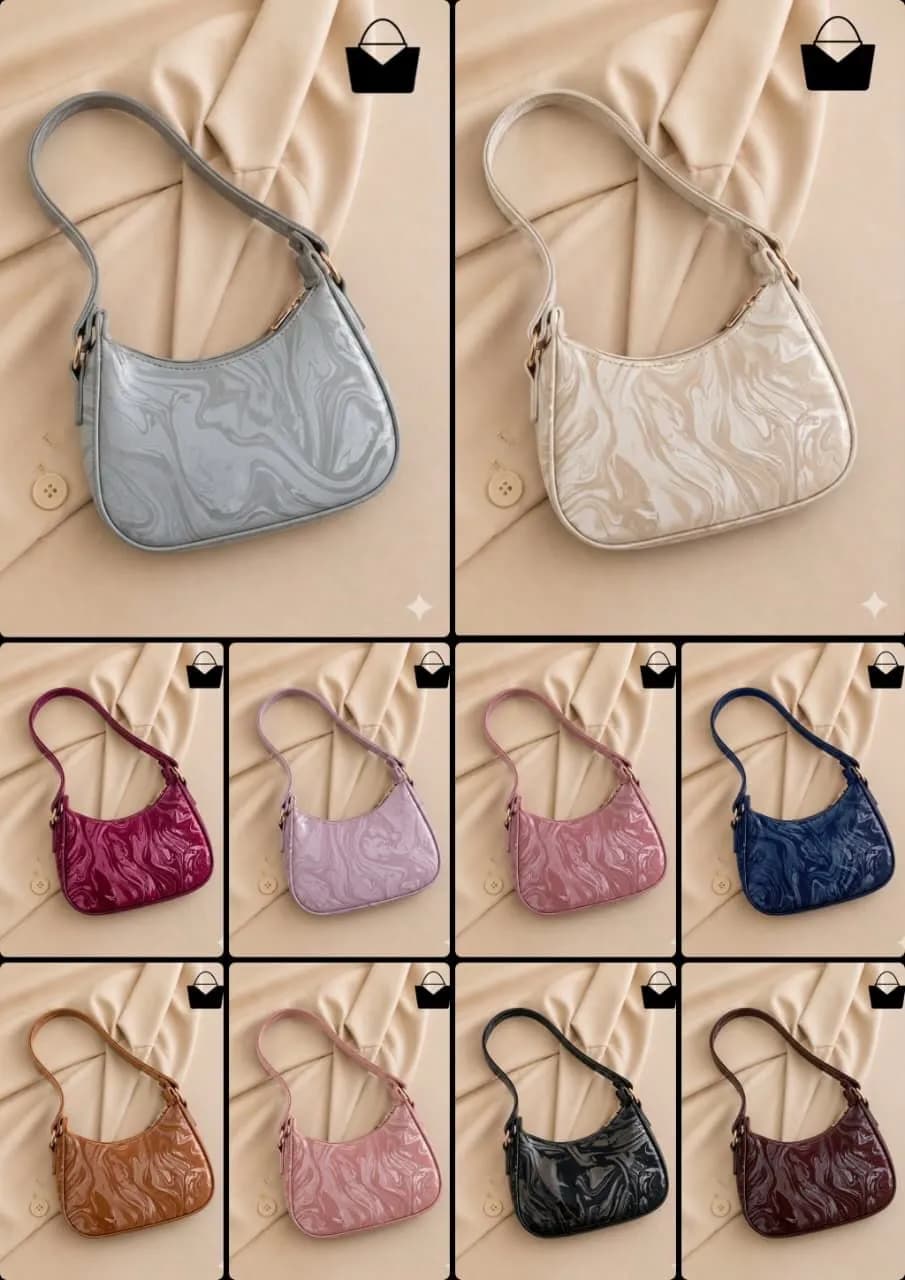 Peach Printed Leather Shoulder Bag for Women