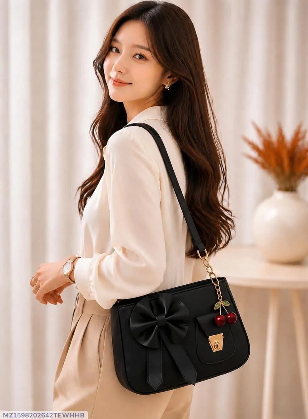 Women's Leather Plain Shoulder Bag