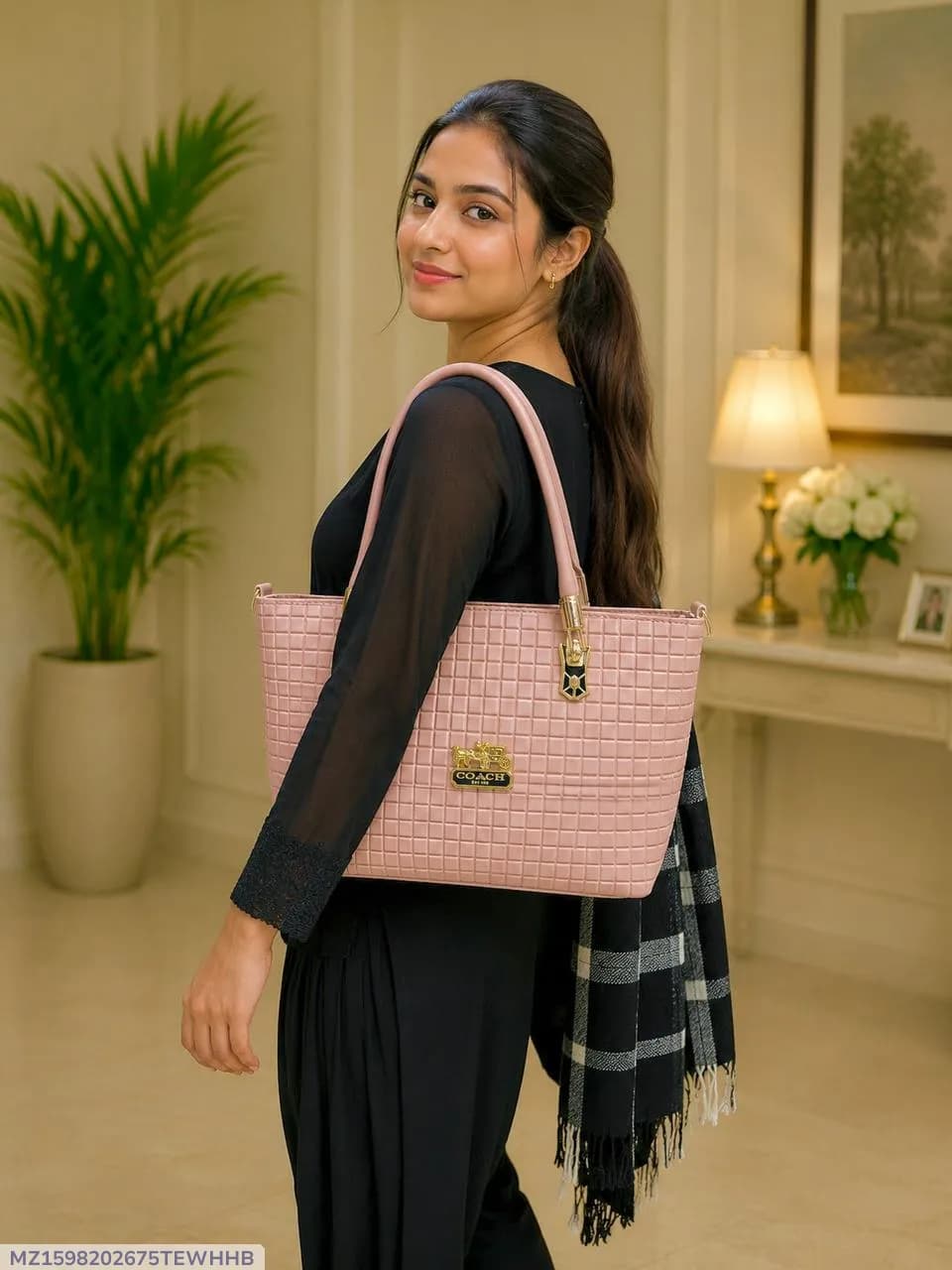 Women's Leather Plain Shoulder Bag