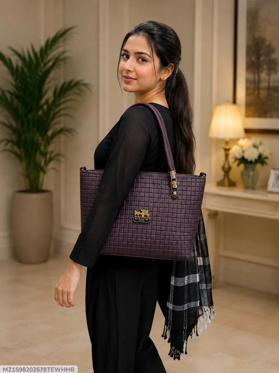 Women's Leather Plain Shoulder Bag