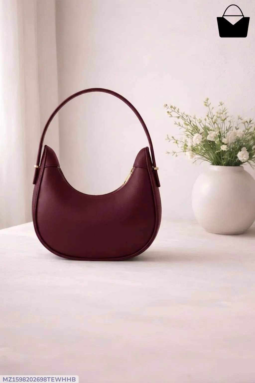 Women's Leather Plain Shoulder Bag