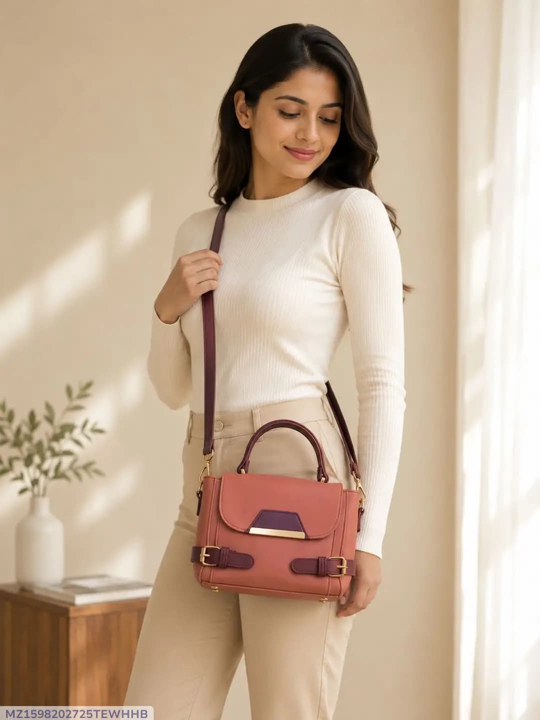 Women's Leather Plain Shoulder Bag
