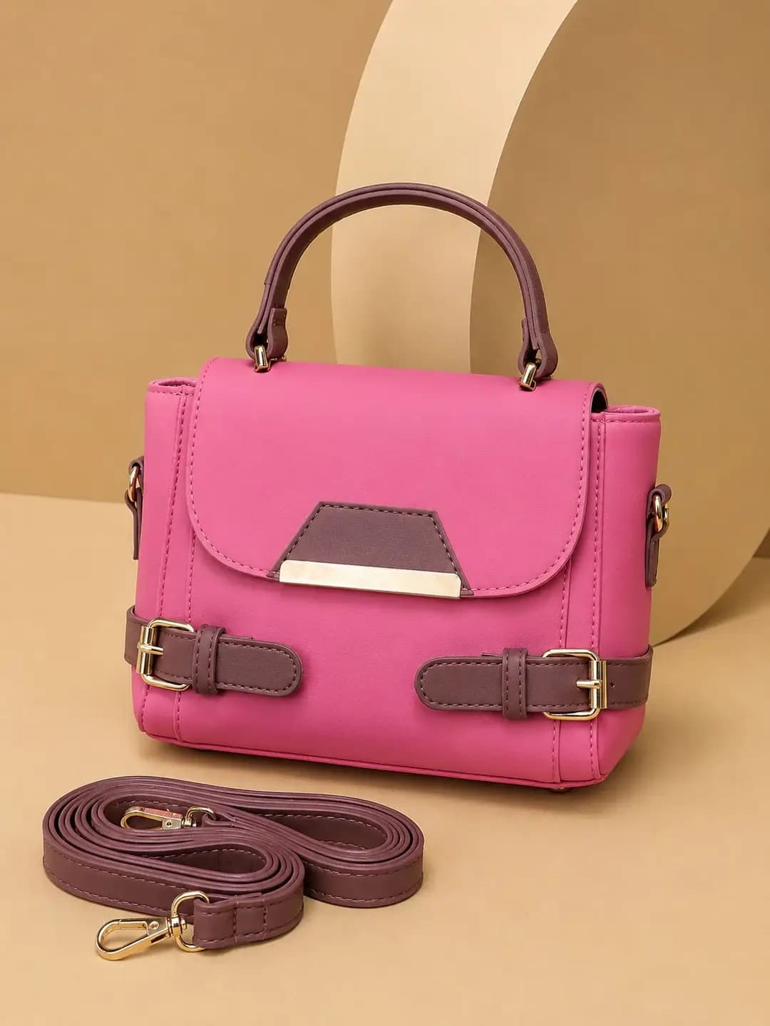 Women's Leather Plain Shoulder Bag