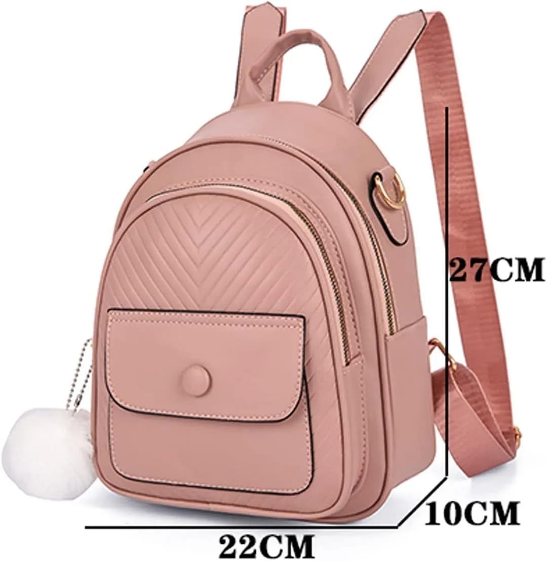 Grey Leather Crossbody Backpack for Girls