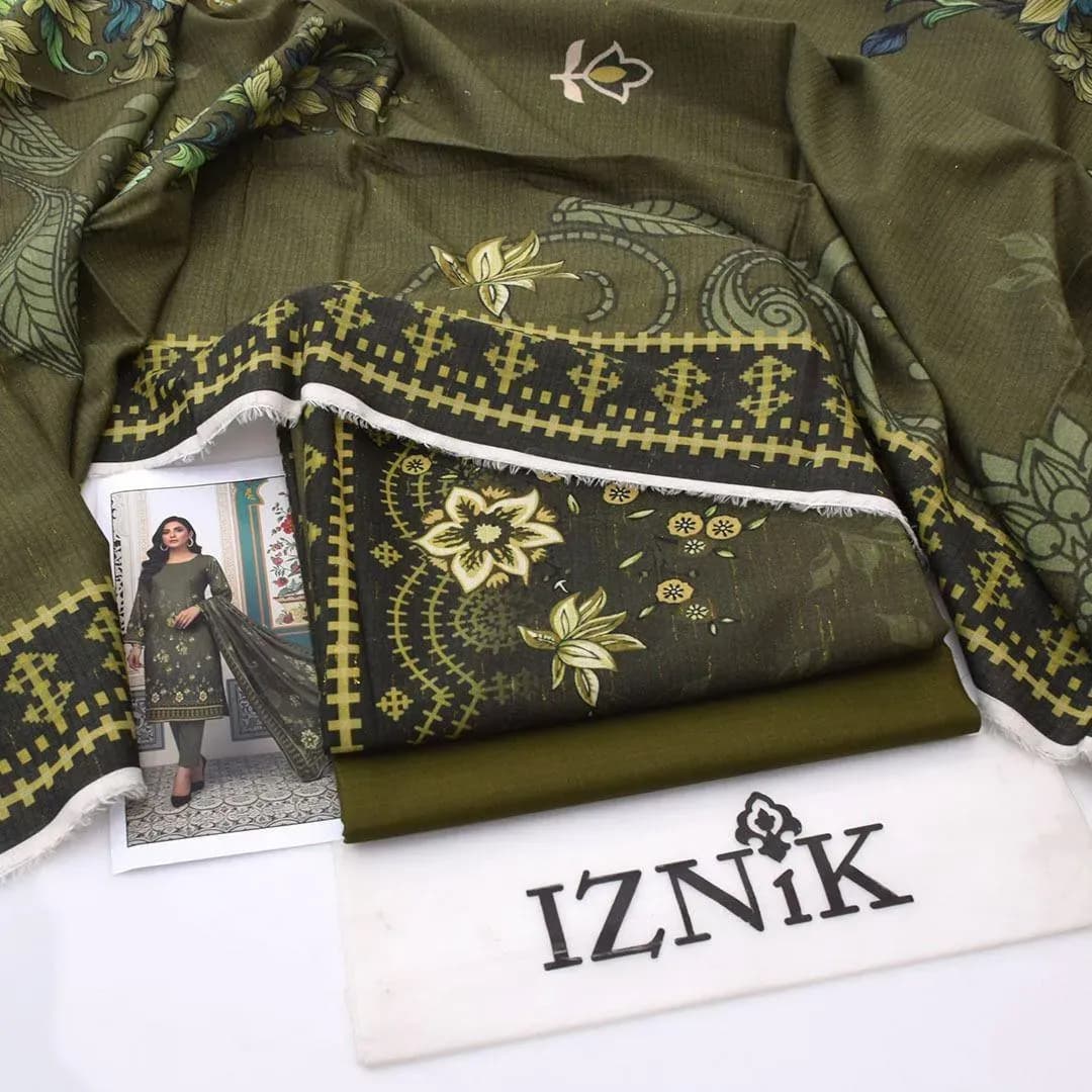Green Digital Print Lawn 3Pcs Set
