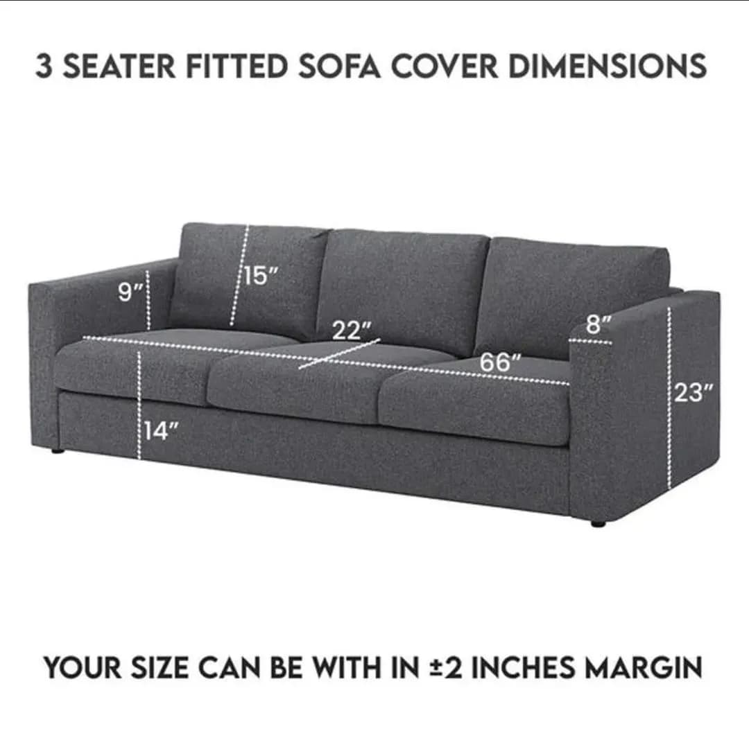Grey Velvet Textured 5 Seater Sofa Cover