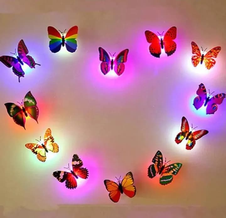 LED Butterfly Wall Decor Turquoise 1Pc