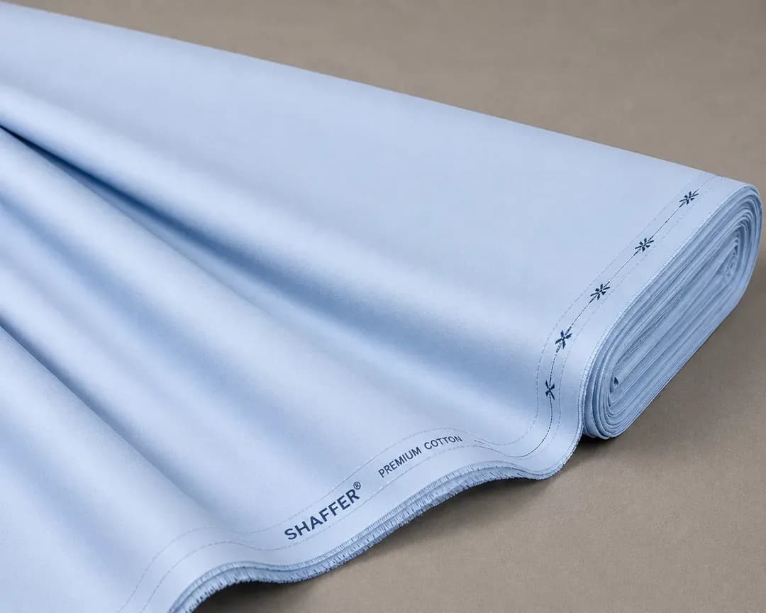 Men Unstitched Sky Blue Unstitched Cotton Suit