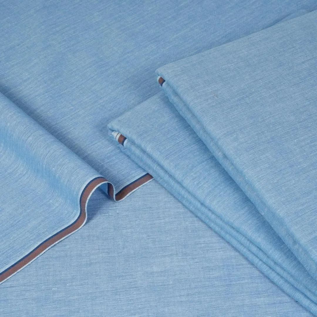 Light Blue Textured Fabric for Men's Clothing