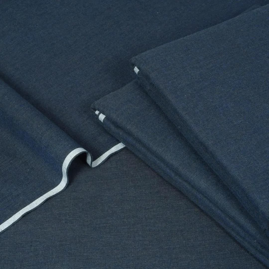 Blue Khaddar Men's Suit Fabric 7m Suiting