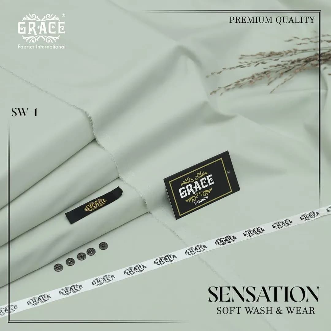Men Green Wash & Wear Plain Suit All Season