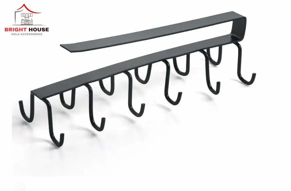 Black Metal Mug Hanger for Kitchen Bathroom Space Saving