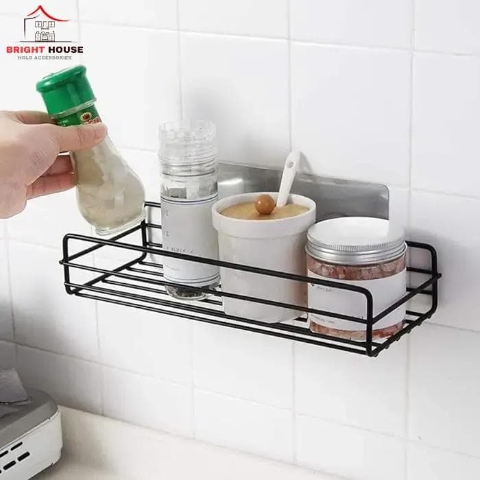 Wall-Mounted Spice & Tissue Holder Black Iron