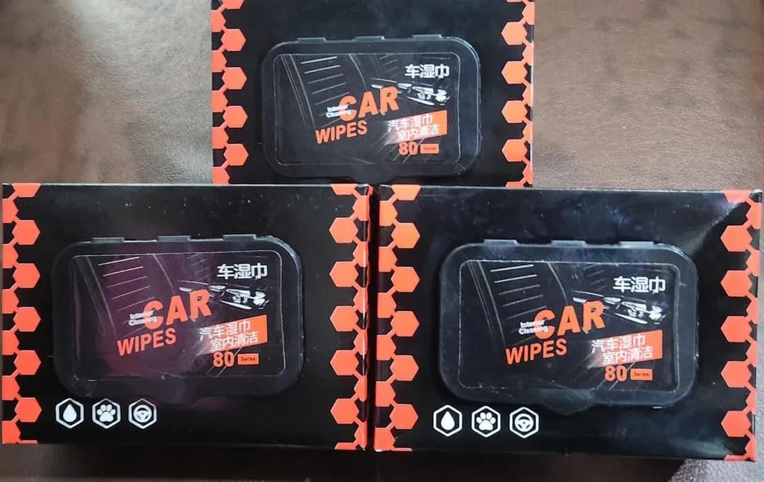 Car Wet Wipes 50 Pcs Black Orange Premium Durable