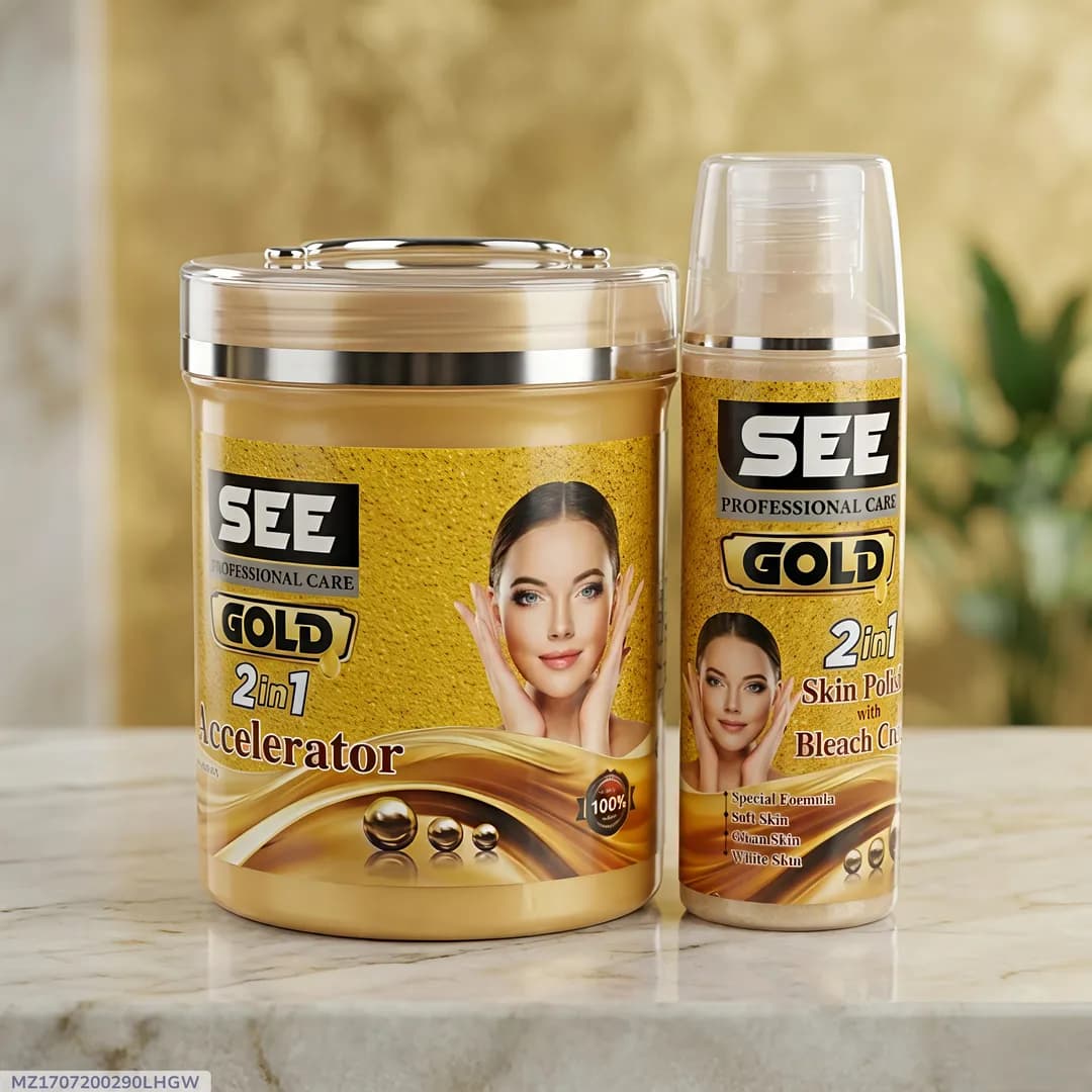 Gold 2-in-1 Skin Polisher Cream Whitening Brightening for All Skin Types
