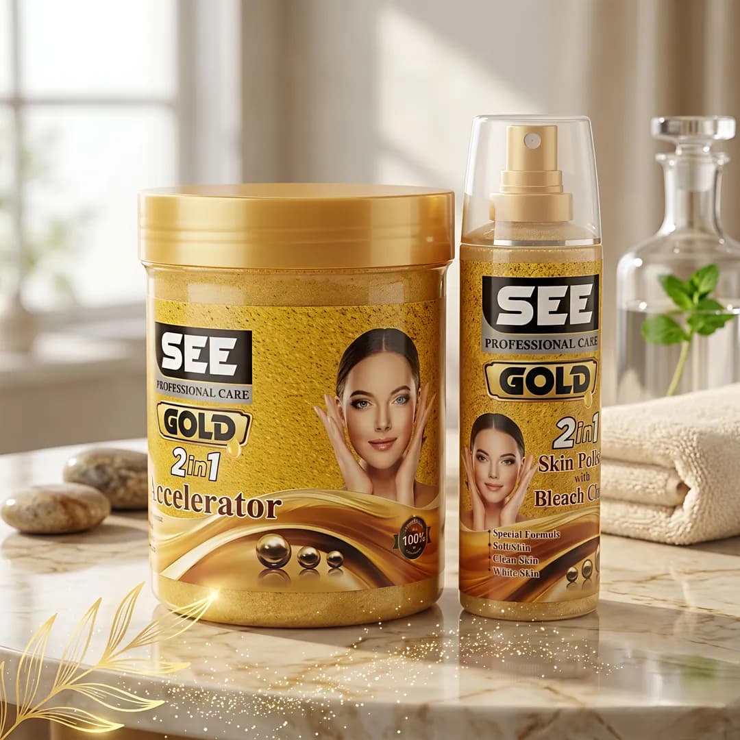 Gold 2-in-1 Skin Polisher Cream Whitening Brightening for All Skin Types