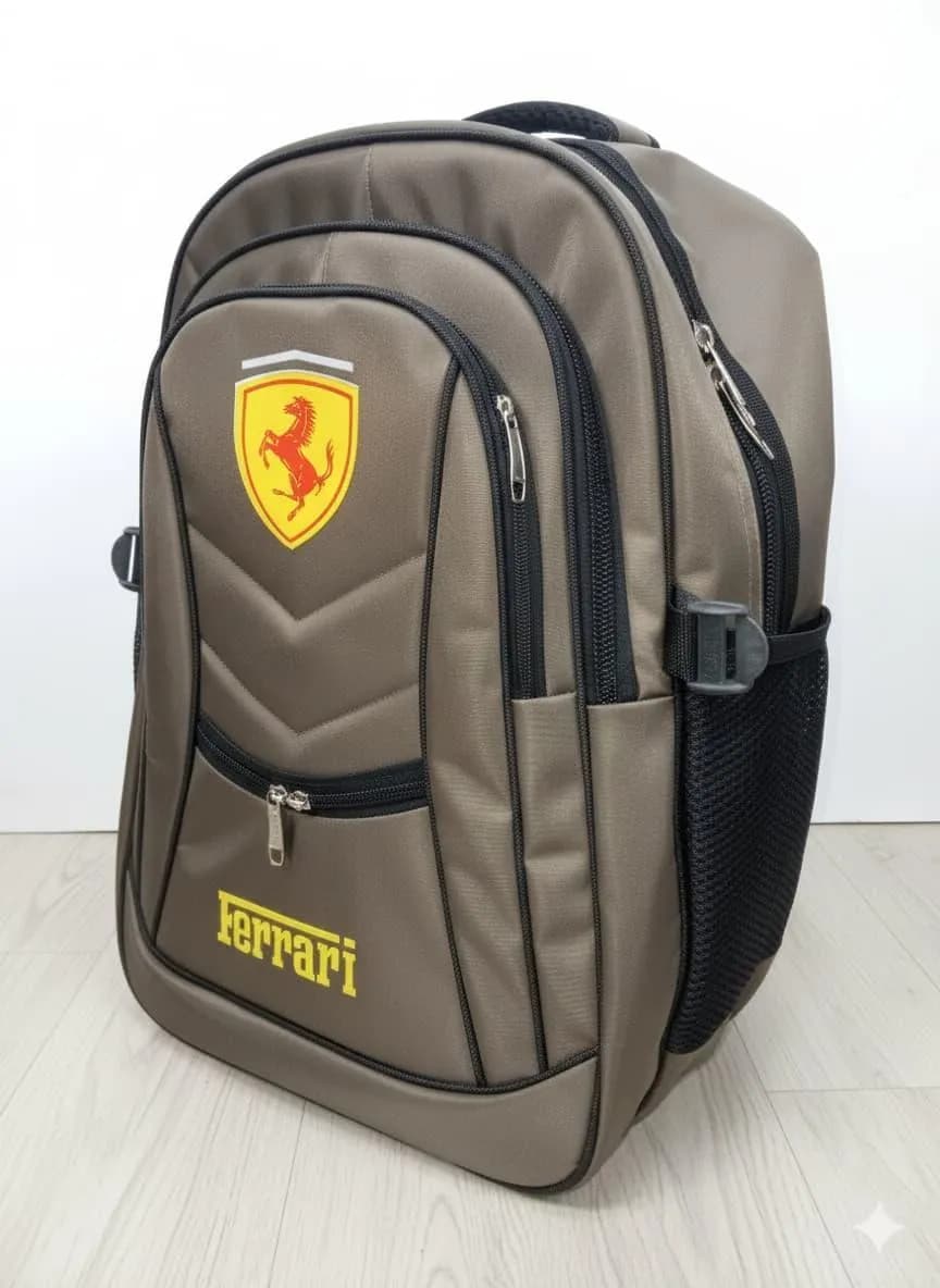 Ferrari Brand Olive Green Parachute School Backpack