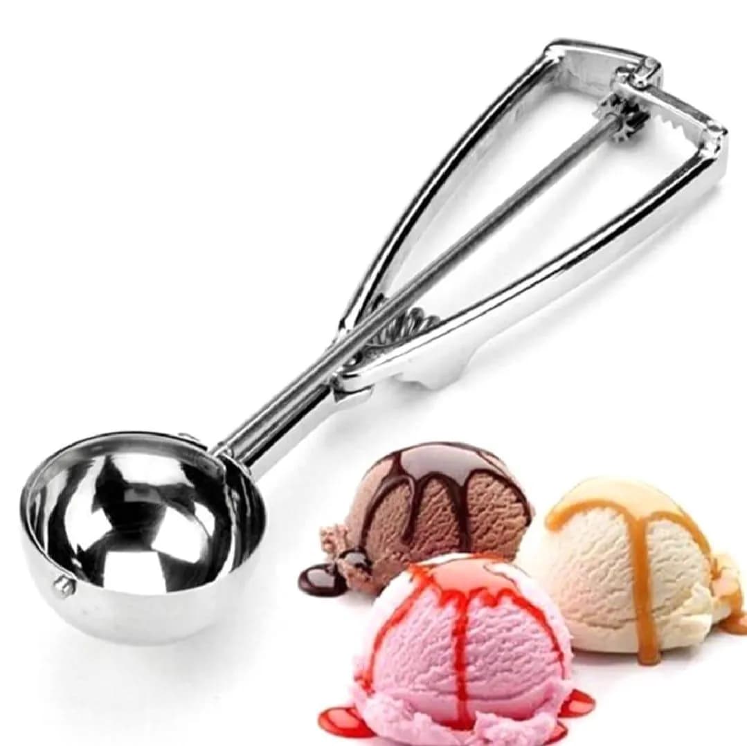 Stainless Steel Ice Cream Scoop Set of 1 Silver