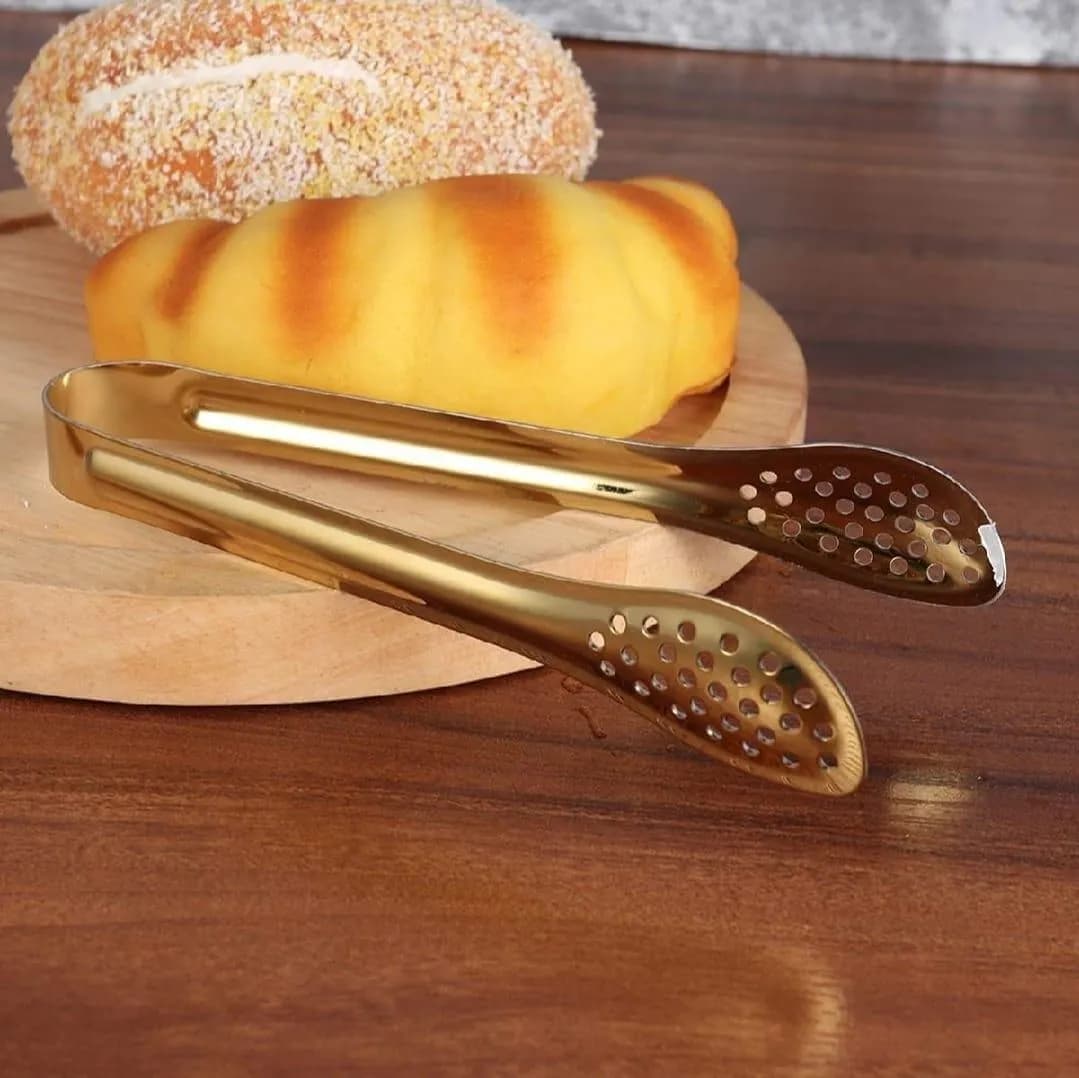 Golden Stainless Steel Bread Tongs 3 Cubic