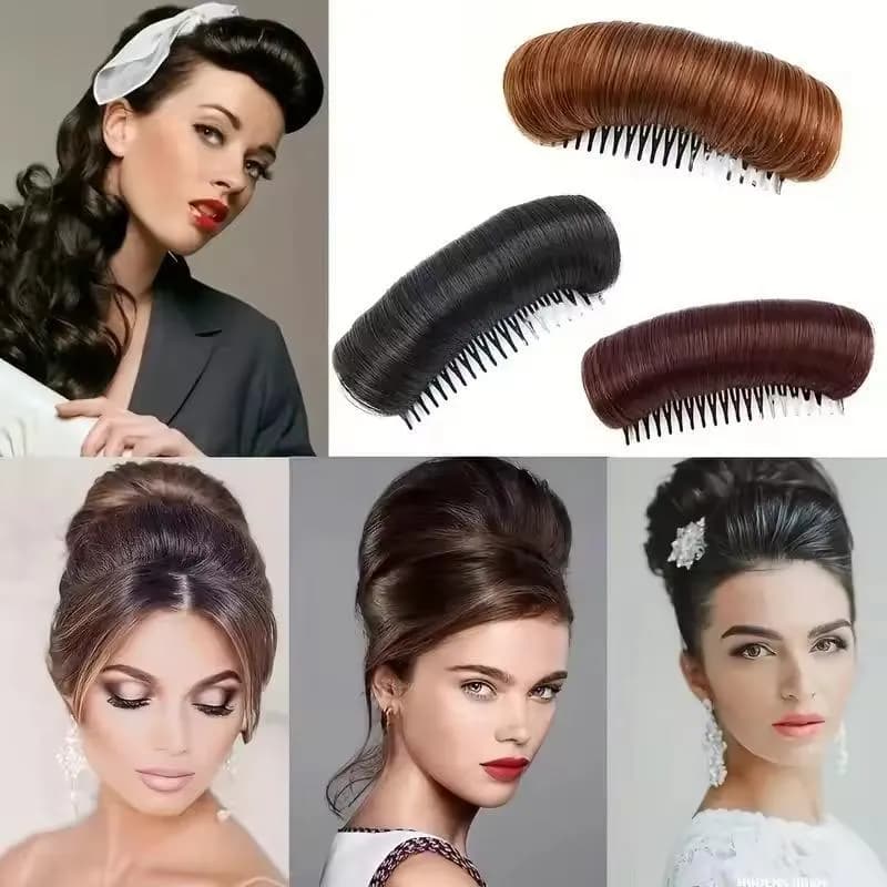 Black Synthetic Hair Volumizing Comb for Pakistani Women