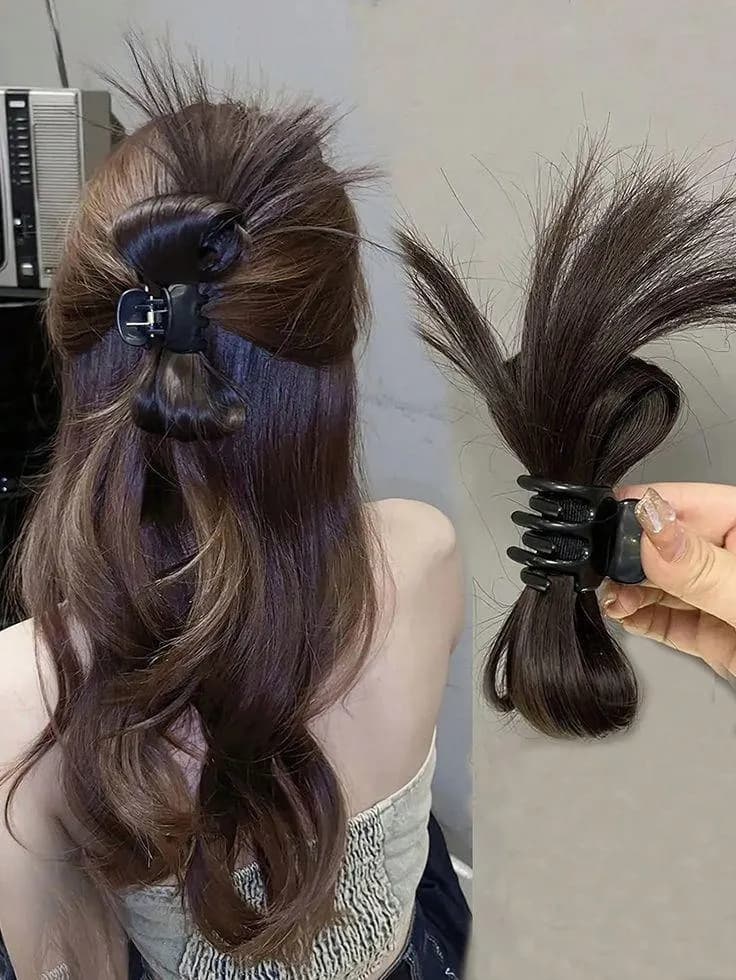 Stylish Hair Ponytail with Claw Clip for Women