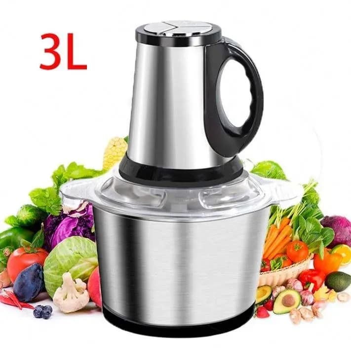 3L Stainless Steel Chopper with 4 Blades & 3 Speeds