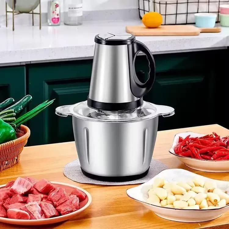 3L Stainless Steel Chopper with 4 Blades & 3 Speeds