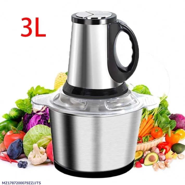 Electric Meat Chopper 3L Stainless Steel Chopper with 4 Blades & 3 Speeds