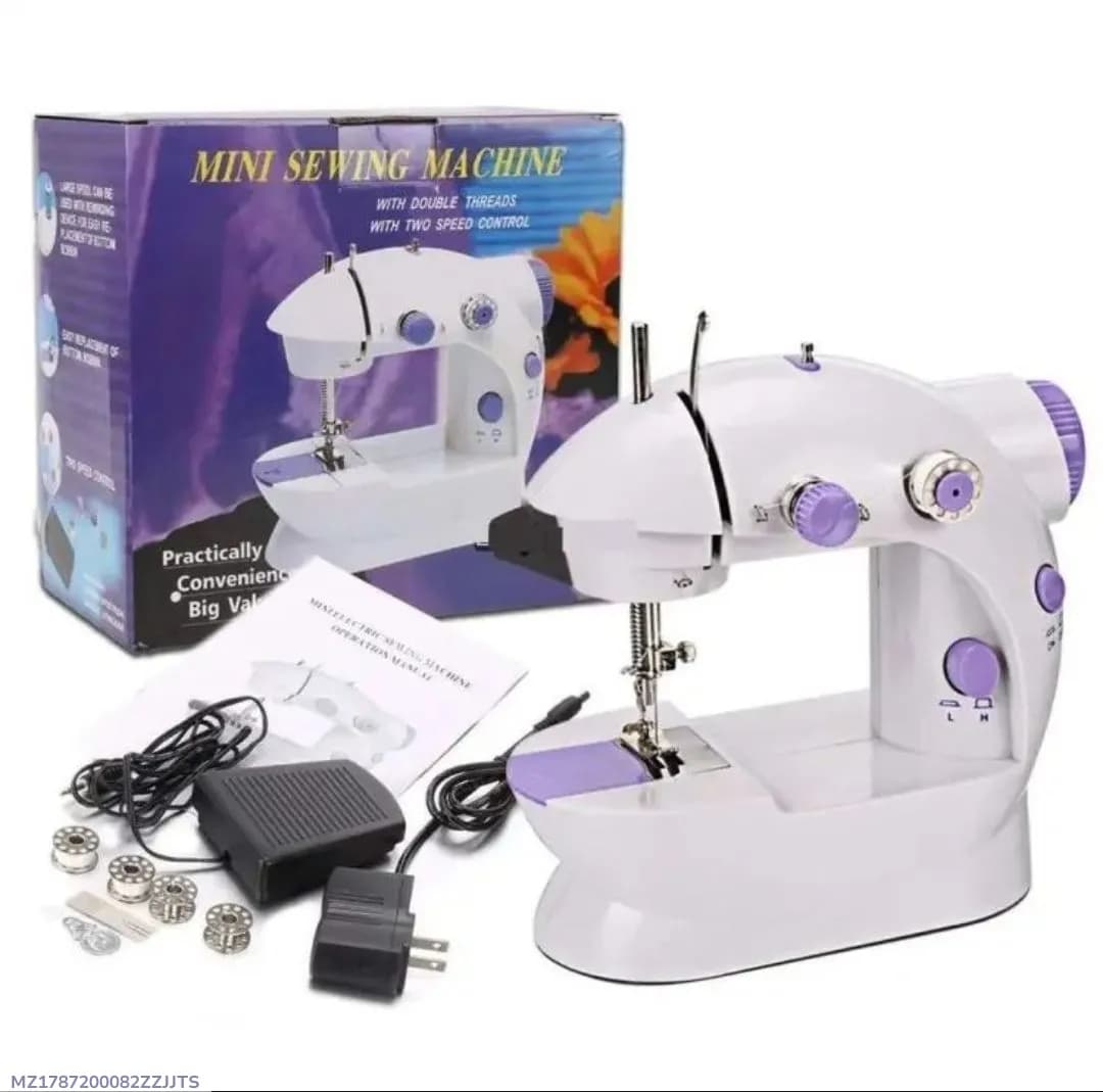 Mini Sewing Machine 5cm Double Thread Portable Black
