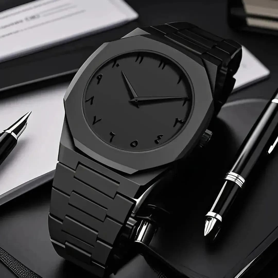 Black Carbon Fiber Analogue Watch 1 Pc