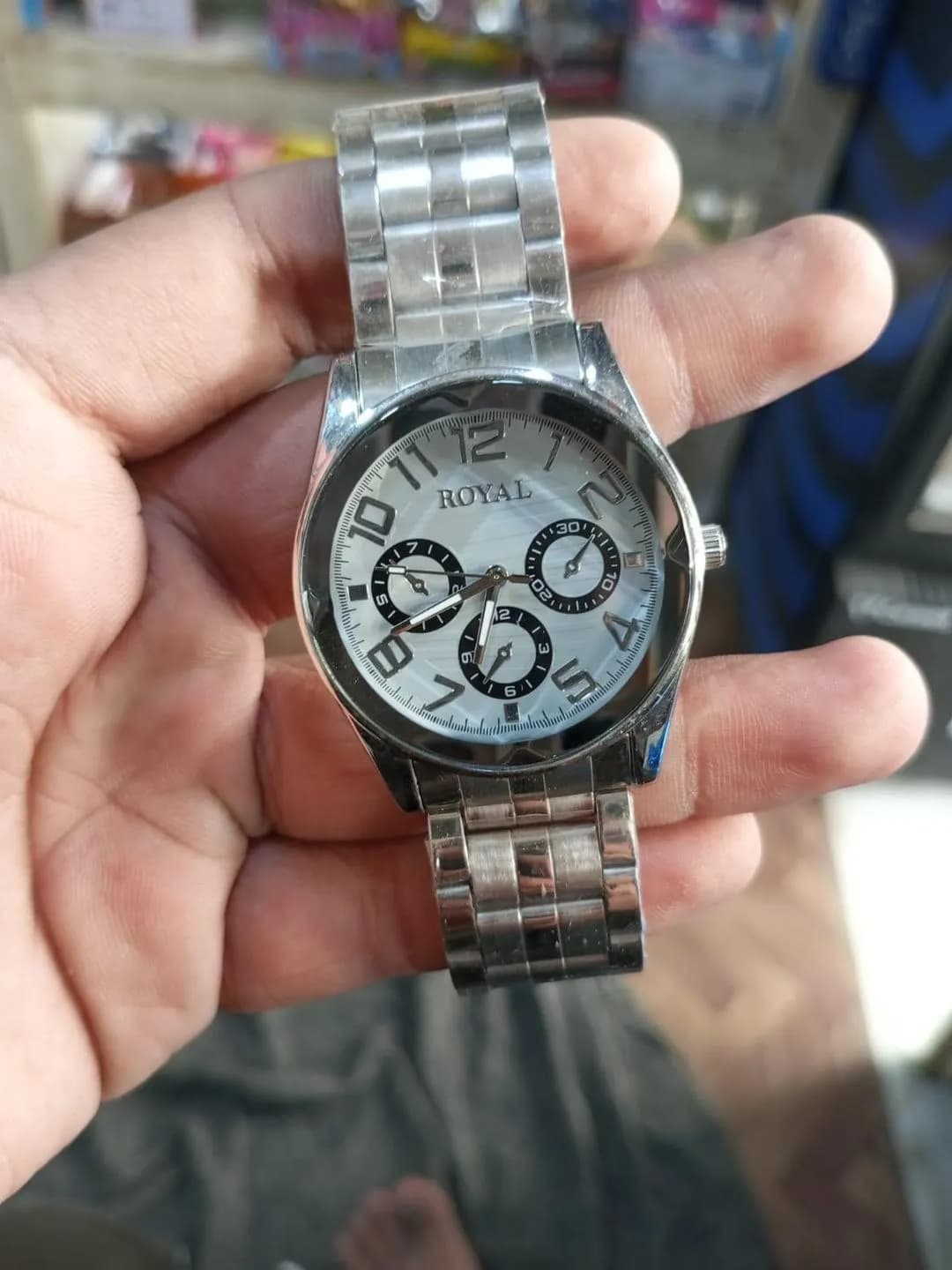 Stainless Steel Royal Chronograph Watch with Stopwatch