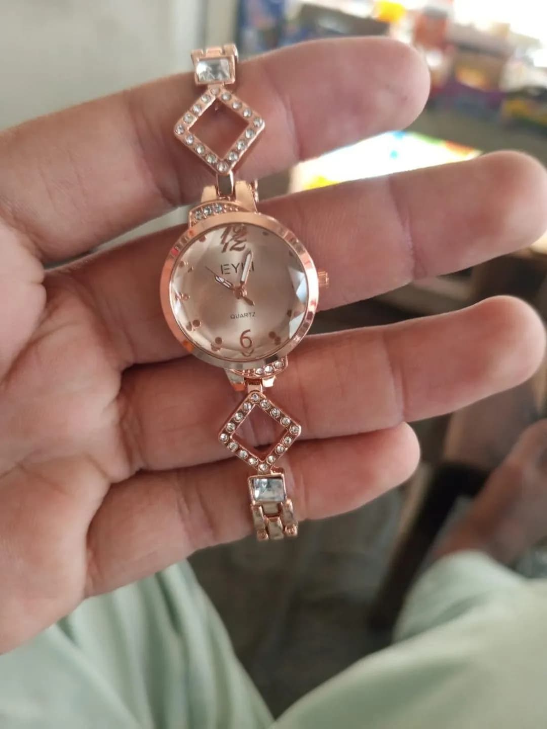 Rose Gold Crystal Bracelet Watch for Women 6mm