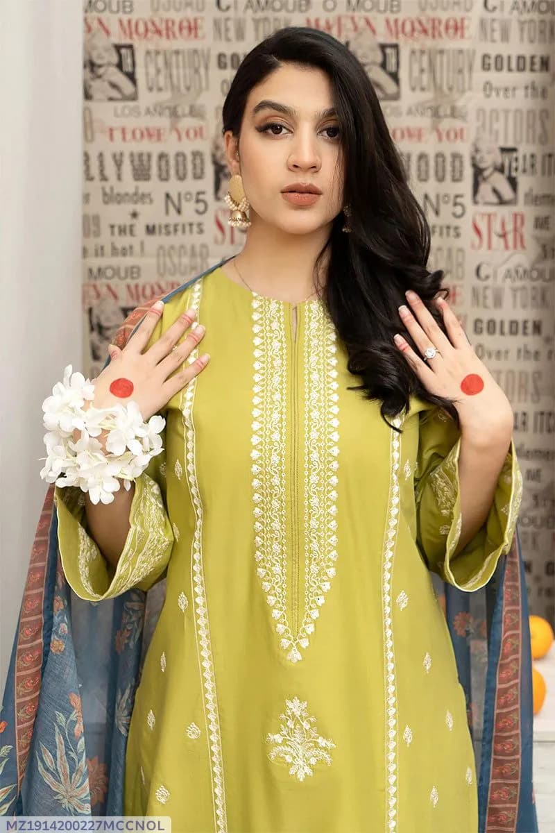 MIX TRENDING DESIGNS 3 Pcs Unstitched Embroidered Suit
