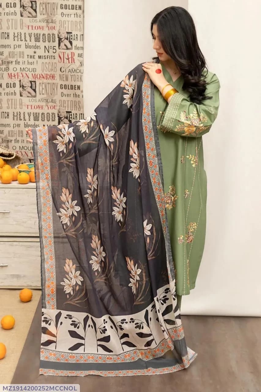 MIX TRENDING DESIGNS 3 Pcs Unstitched Embroidered Suit