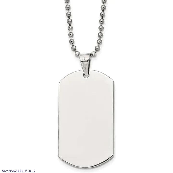 Stainless Steel Military Army Box Pendant for Men Silver