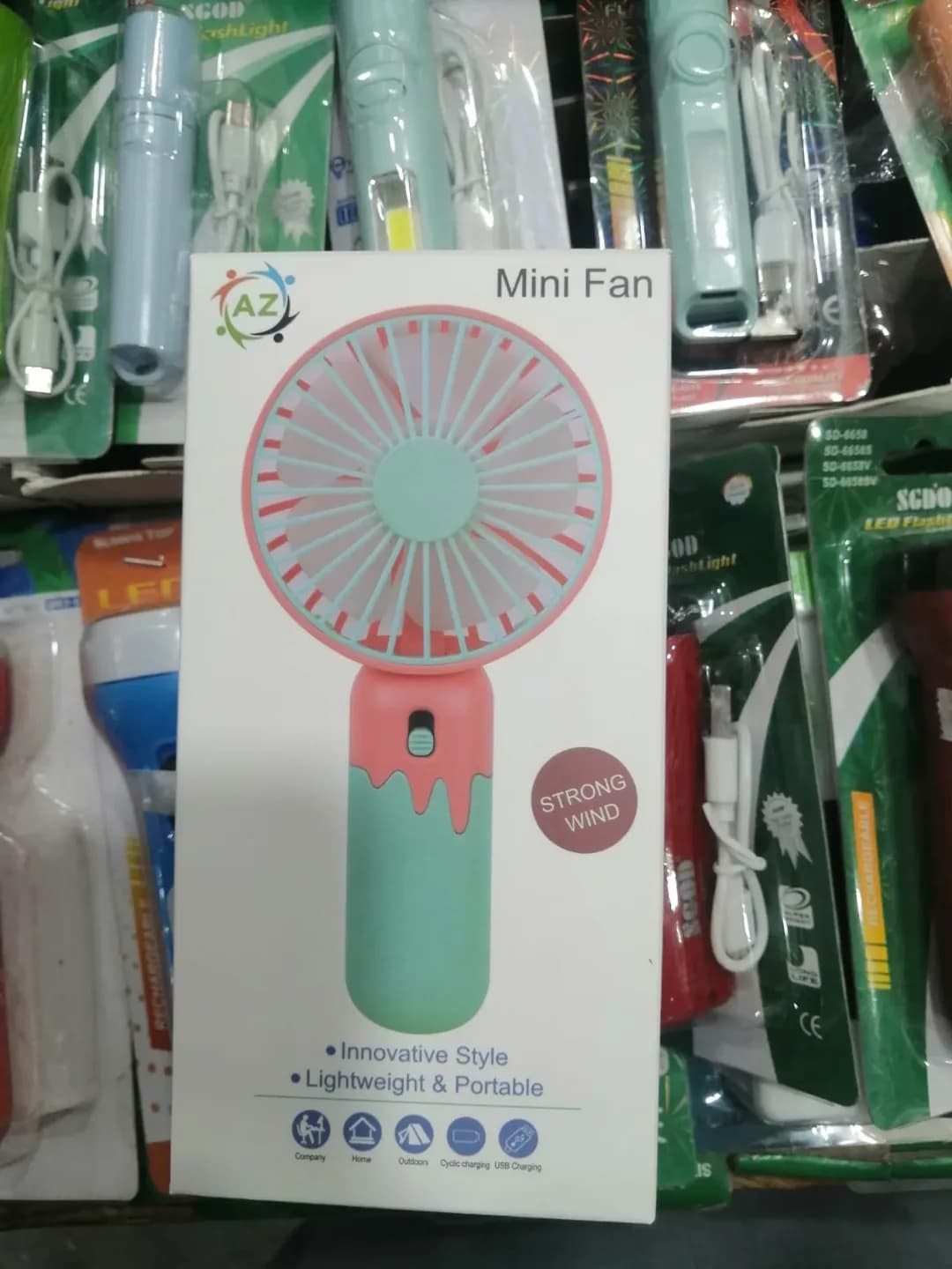 Rechargeable Mini Multifunctional Cooling Fan Portable Desk & Handheld Fan 2 pcs